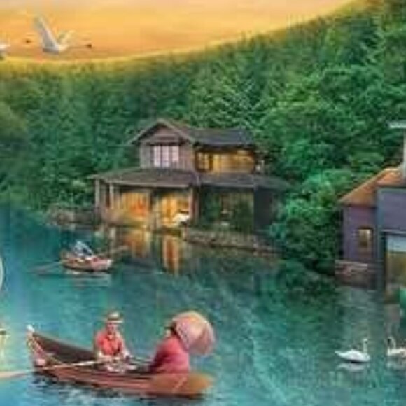 New sealed Ravensburger 300 pcs Large Format Puzzle-Summer at The Lake - Picture 6 of 14